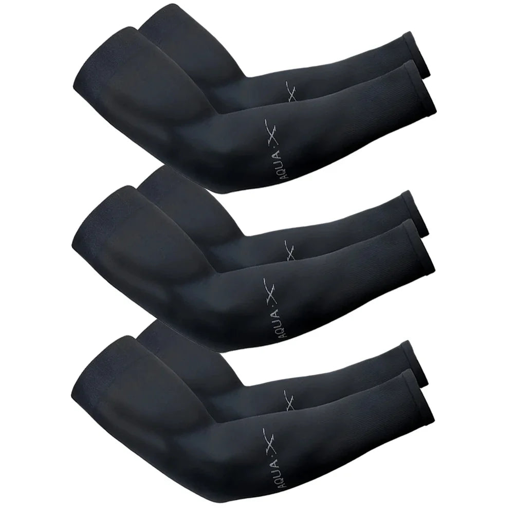3Pairs Fashion Sun Ice Silk Sleeves Unisex Summer Sun Protection Arm Sleeves Suitable for Outdoor Riding, Driving, Fishing