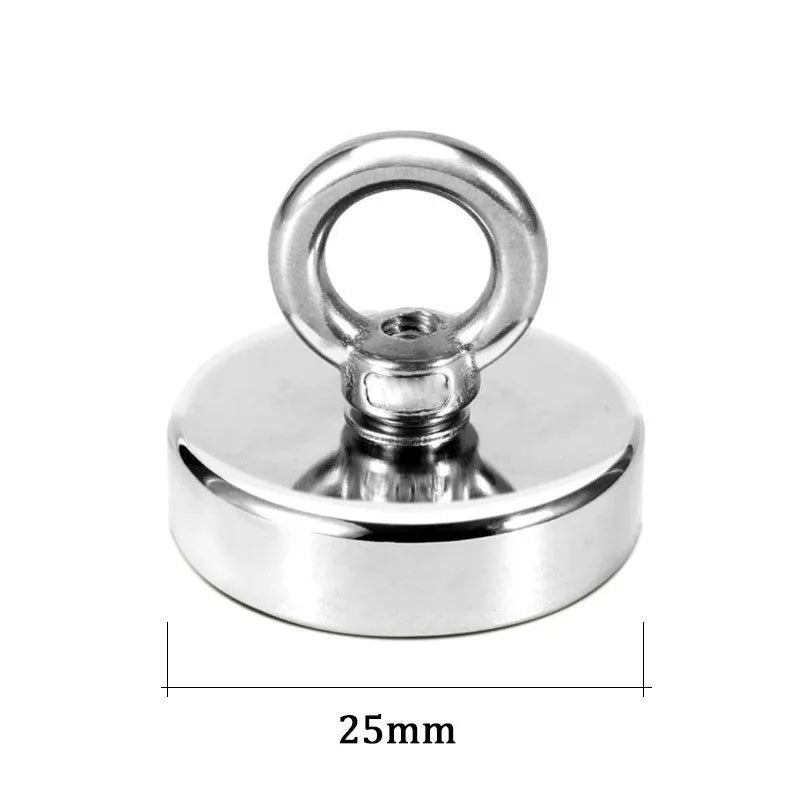 D16~D42mm Super Strong Neodymium Fishing Magnet N52 Heavy Duty Rare Earth Magnet with Countersunk Hole Eyebolt Salvage Magnetic