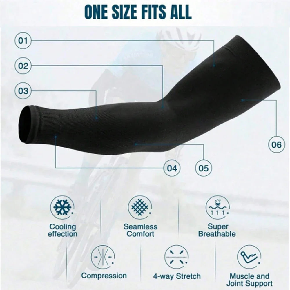 3Pairs Fashion Sun Ice Silk Sleeves Unisex Summer Sun Protection Arm Sleeves Suitable for Outdoor Riding, Driving, Fishing