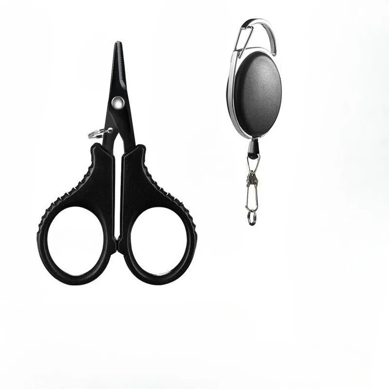 1set Titanium Coating Stainless Steel Fishing Scissor Plier Cut PE Braid Line Cutter Plies Carp Outdoor Fishing Accessories Tool